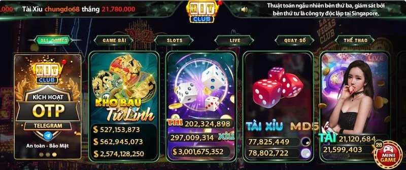 Giới thiệu các loại game khi tải Hitclub APK